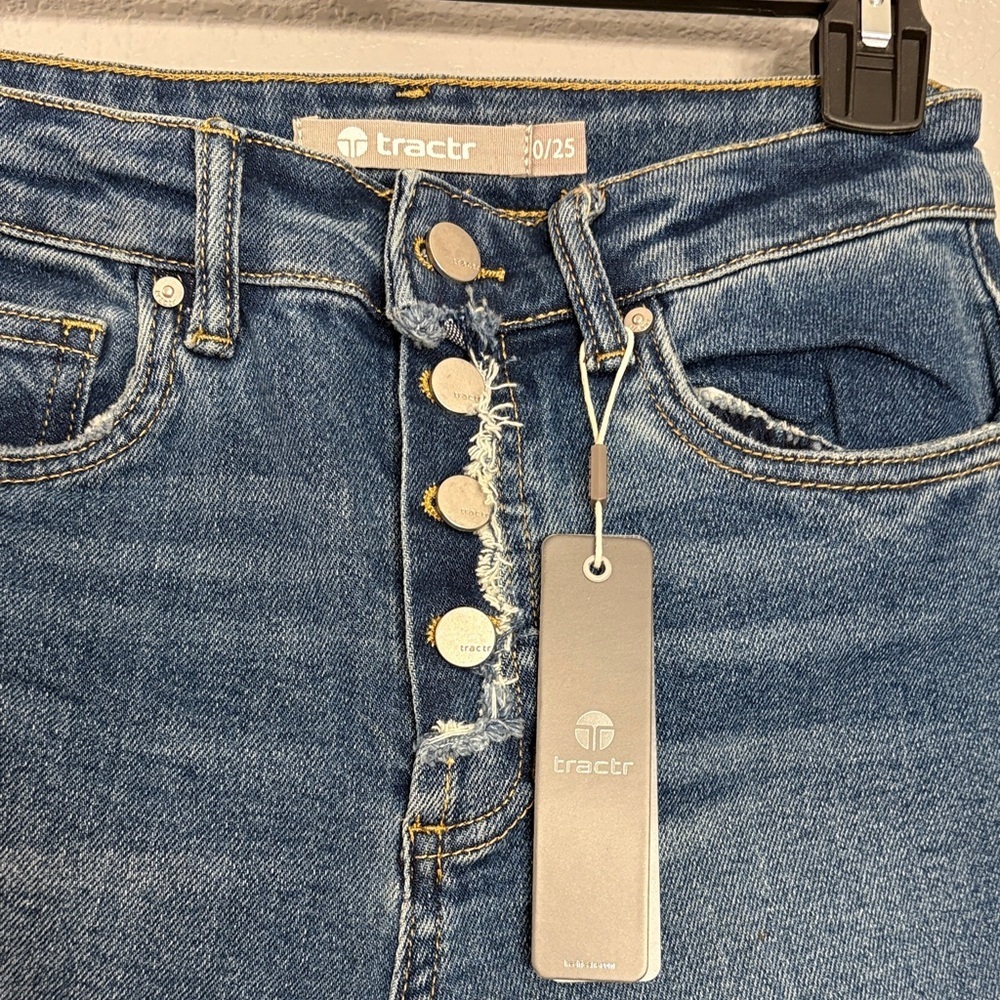 Tractr Dark Blue Flare Jeans - Picture 2 of 13